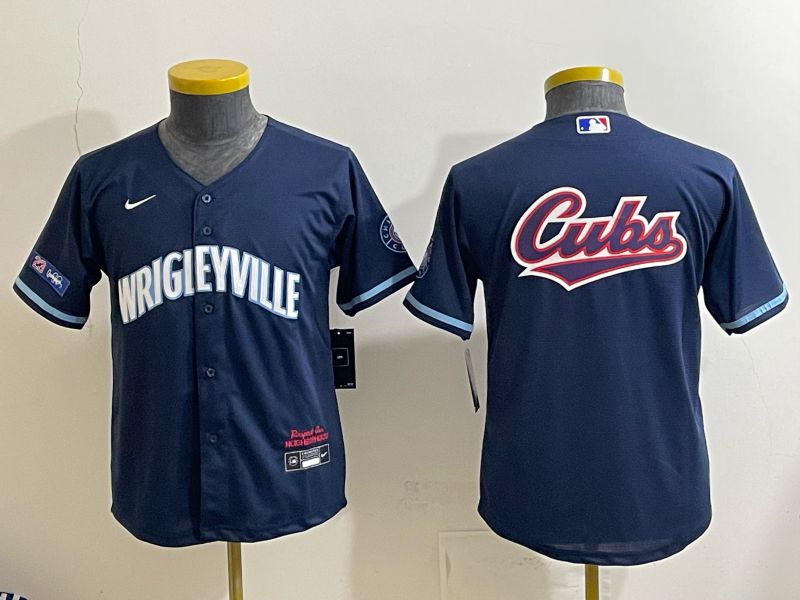 Youth 2026 Chicago Cubs Blank Drak Blue City Edition Nike MLB Jersey style 008